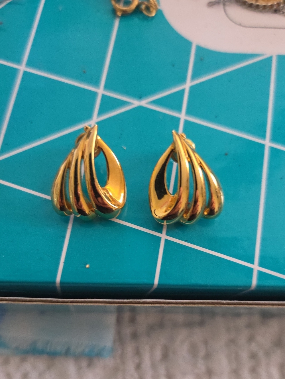 Vintage Gold Tone Post Earrings